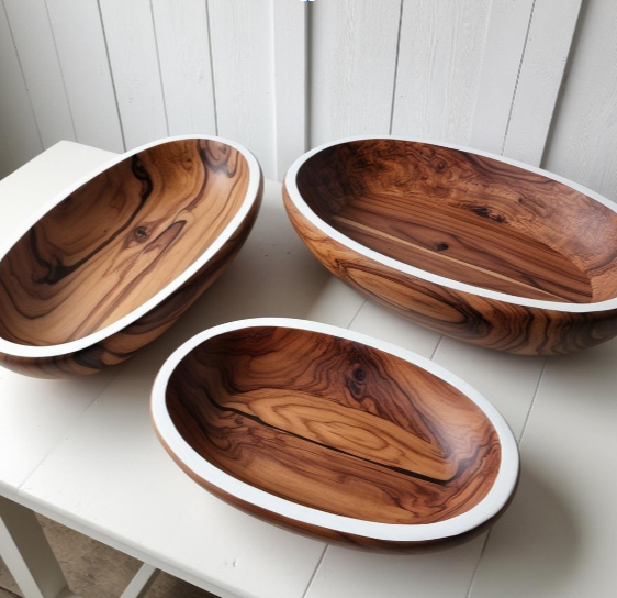 DIADOTA Zia Oval Wooden Bowl