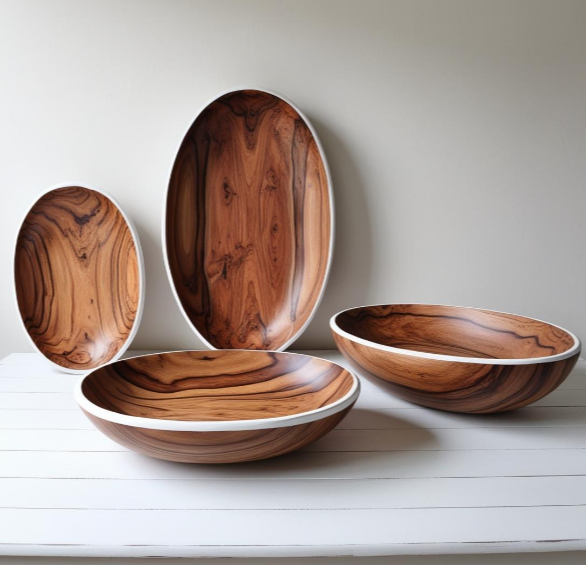 DIADOTA Zia Oval Wooden Bowl