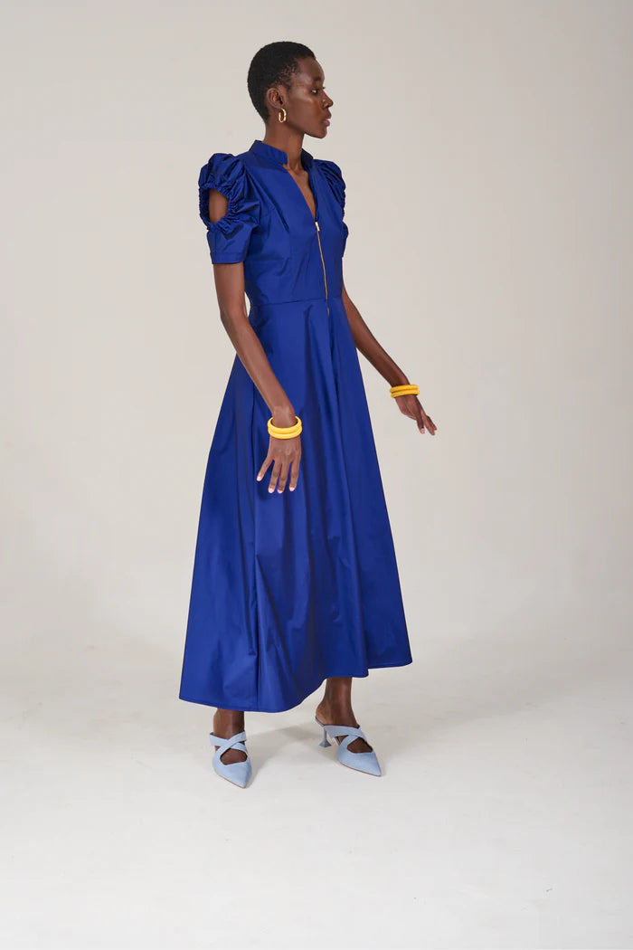 Kahindo Nines Blue Dress with puffed sleeves