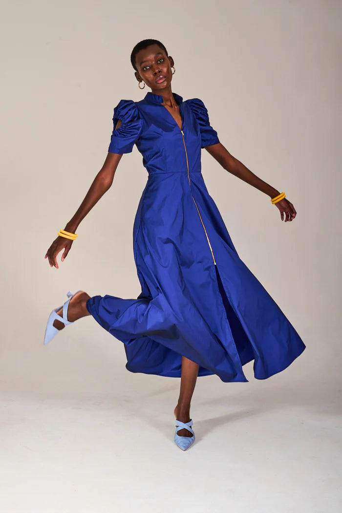 Kahindo Nines Blue Dress with puffed sleeves