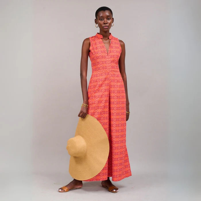 Kahindo Watershed Sleeveless Jumpsuit with v-neck design