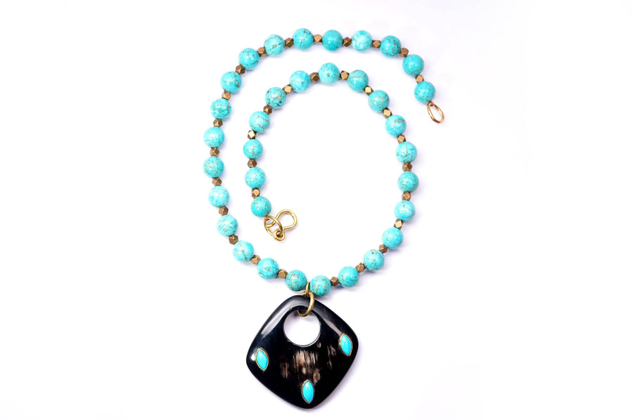 Ankole Luxury Feruzi Pendant with Turquoise Stones