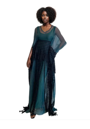 Yeside Laguda Amira Kaftan with a belt and a black tassel