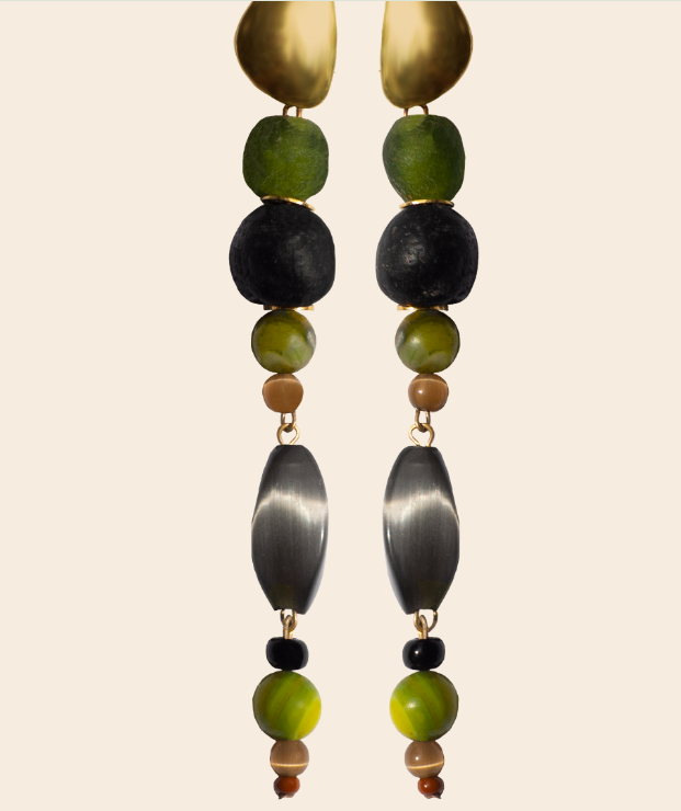 Aketekete Kwae Glass Beads Earrings