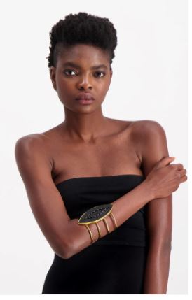 JIAMINI Msambweni Cuff Bracelets with solid brass cut-outs