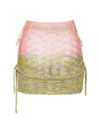 Bloke Pink And Green Marl Knit Skirt