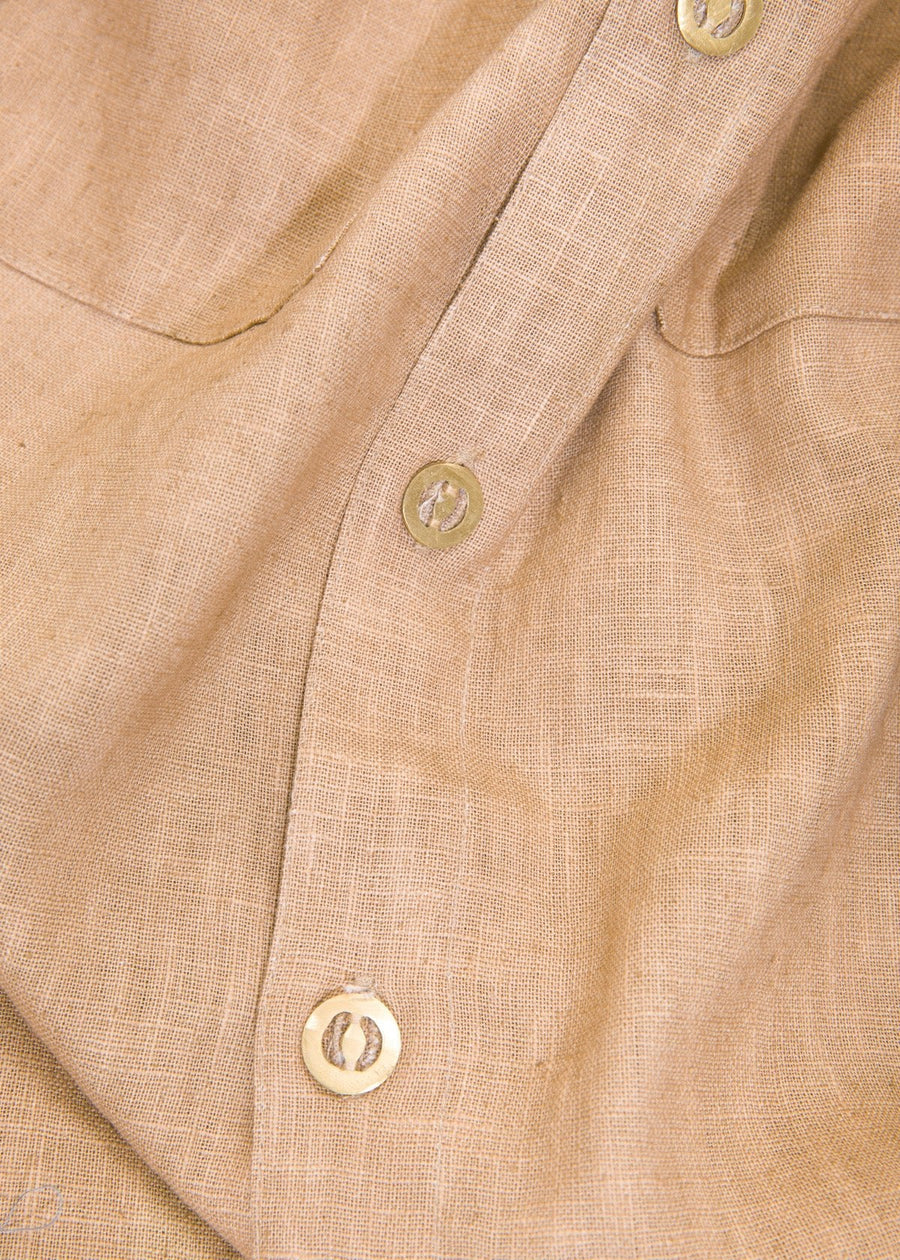 Olooh Decrou hand dyed Shirt with handmade buttons in bronze and brass alloy