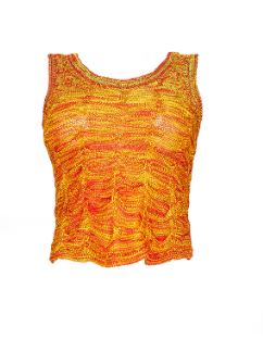 Bloke sleeveless Orange Marl Knit Top