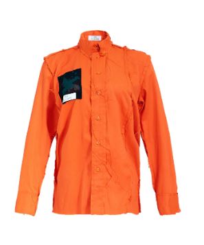 Bloke Orange Patch Frill Shirt with Printed chest pocket