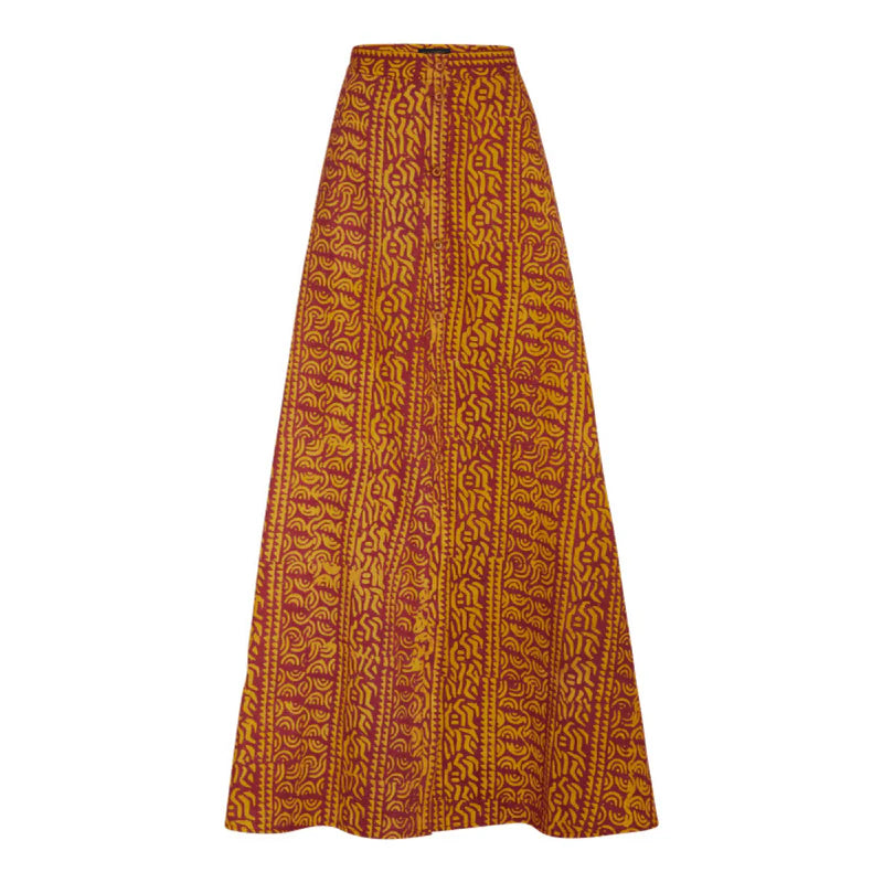 Kahindo Fabric-lined front buttons Praslin Maxi Skirt