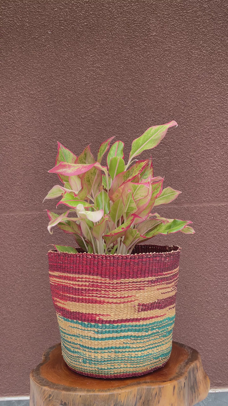 Handwoven Colourful African Flower Bowl and Storage Basket - Set of 2