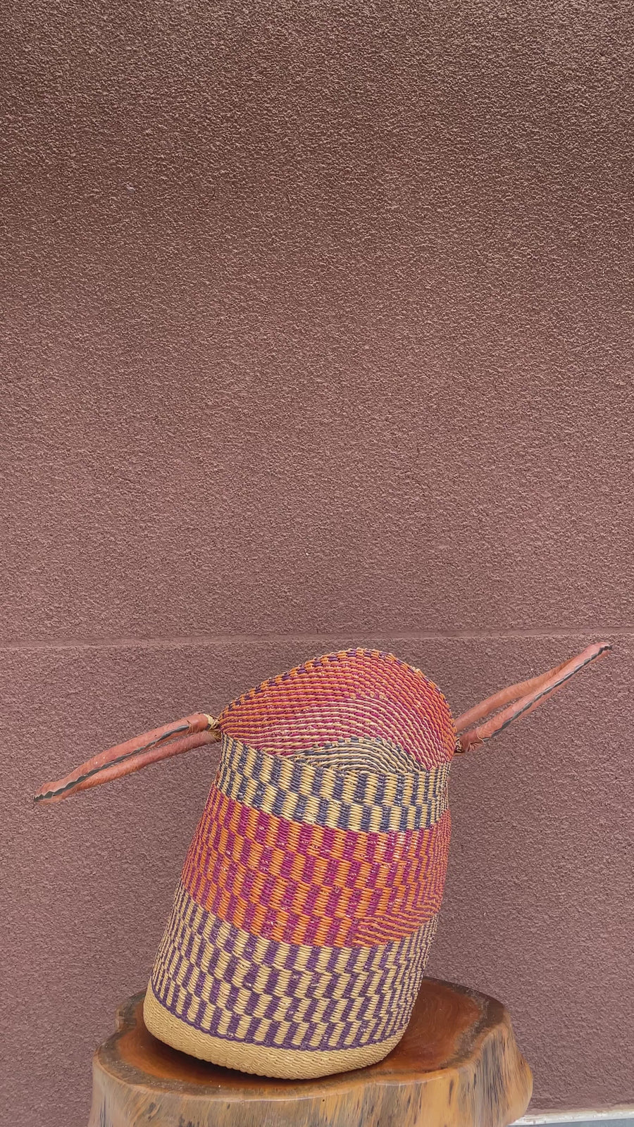 Handwoven U Shopper African Basket with 2 handles