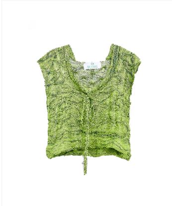 Bloke Green Marl Knit Top with Knitted sleeveless