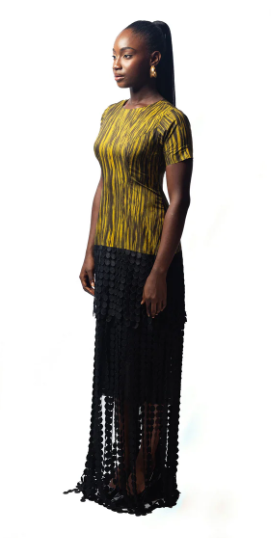 Yeside Laguda Kabba Dress with The tassel detail at the bottom