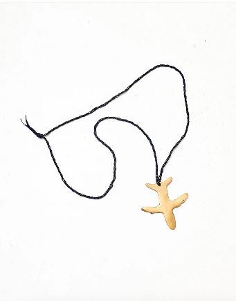 Bloke Airplane Necklace with Handmade bronze necklace