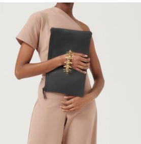 JIAMINI Mwala Spine clutch bag with soft cow leather
