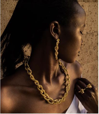 JIAMINI Makonge Skinny Necklace in 18k gold